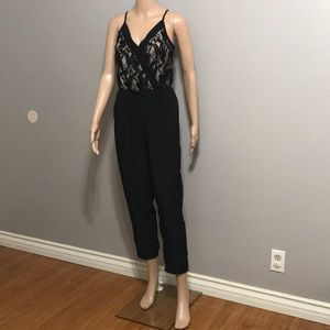 Forever 21 Black Lace Jumpsuit with 2 Side Pockets